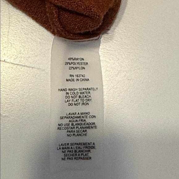 Milano Essentials Rust V-Neck Sweater - Picture 7 of 7